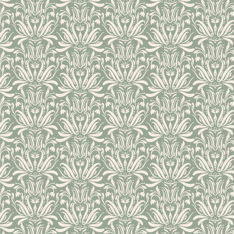 seamless damask pattern vector Soft Greenery