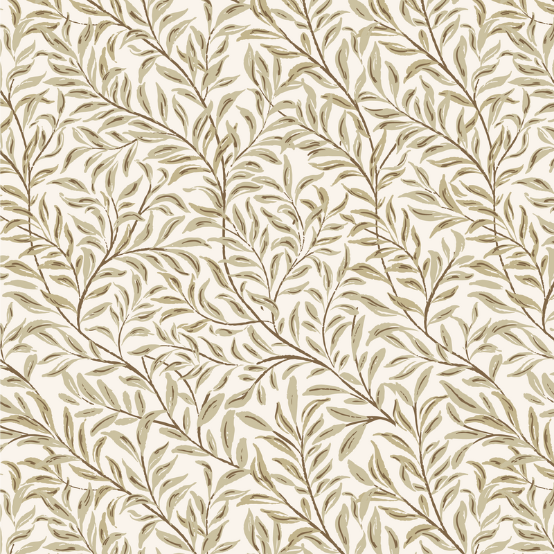 william morris  inspired wallpaper - Willow Leaves